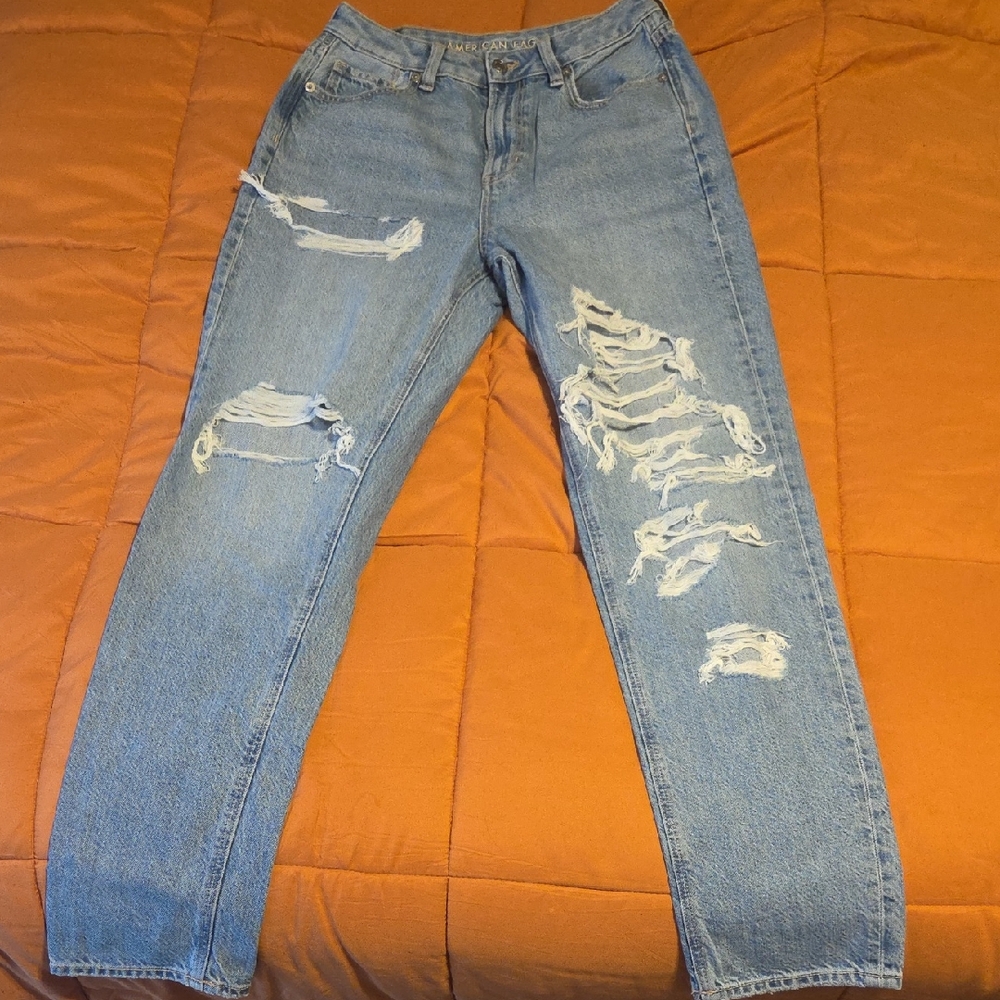 American Eagle Outfitters Light Blue Distressed Jeans